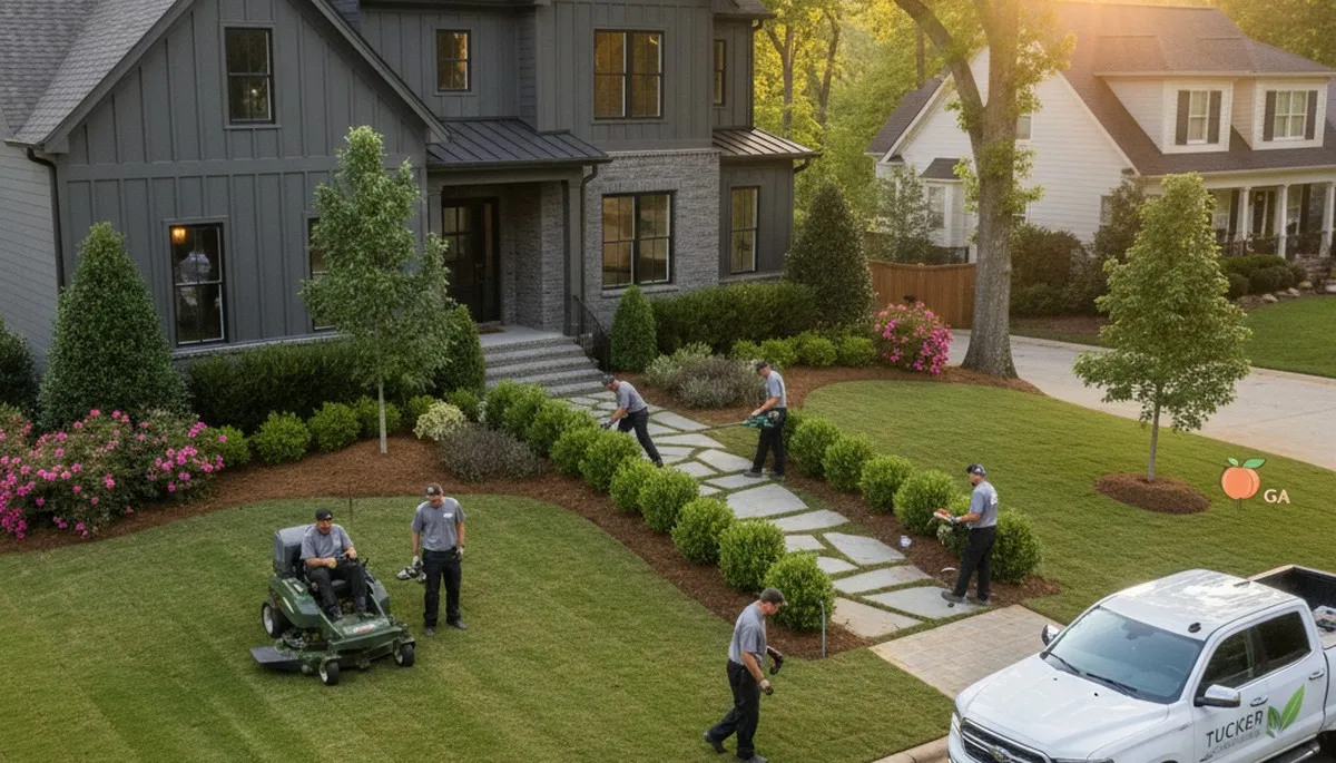 Atlanta, GA landscaping team providing professional lawn care and yard maintenance services